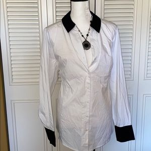 Lane Bryant 26 white black blouse NEW with tags!